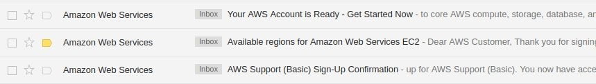 AWS email đăng ký thành công