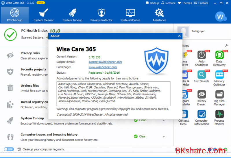 Download Wise Care 365 Pro 3.75 bản quyền miễn phí