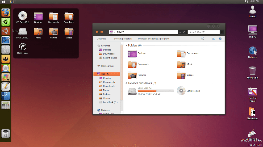 mang giao diện ubuntu cho windows