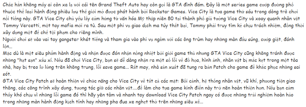 Download Gta vice city full rip (389MB) đầy đủ âm thanh